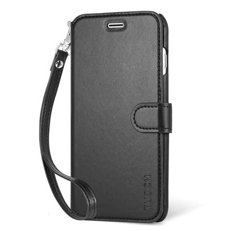 tucch iphone   wallet case wrist strap pu leather case