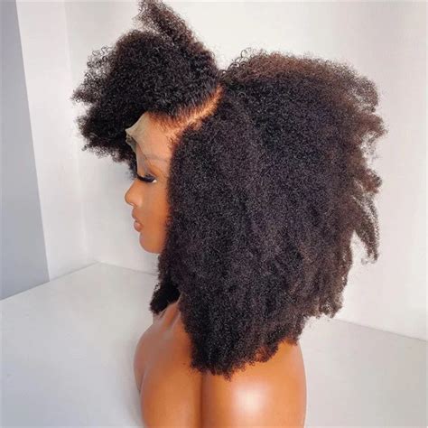 Afro Kinky Virgin Hair Wig 4c Hair Wigs Kinky Curly High Etsy
