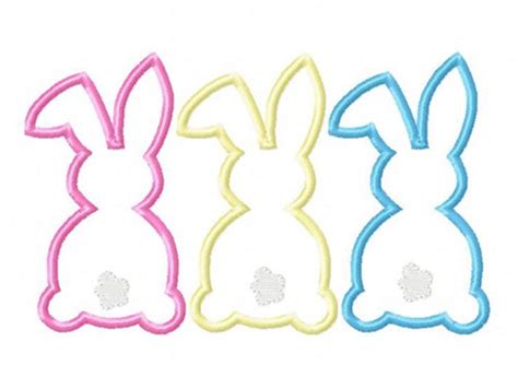 Bunny Trio Applique Embroidery Design In 2022