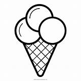 Ice Cream Coloring Drawing Cone Clip Cones Color Book Poster Ausmalbild Line sketch template