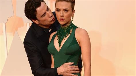 Scarlett Johansson And John Travolta Oscars Kiss Memes