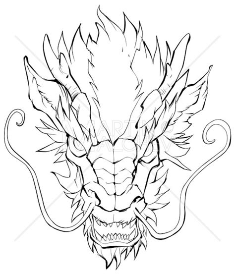 chinese dragon head vector illustration face chinese etsy uk