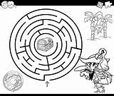 Labyrinth Maze Pirata Laberinto Colorare Pirati Pirat Benzinaio Labirinto Dei Coins sketch template