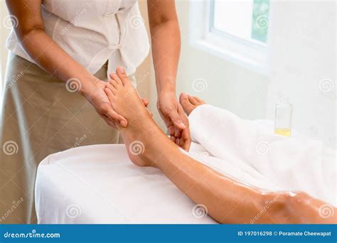relax  aroma oil massage  spa salon woman lying   bed