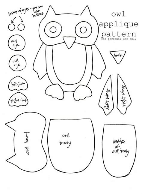 owl applique pattern owls whoo whoo pinterest