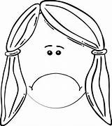 Sad Face Girl Clipart Clip Line Mother Cliparts Coloring Clker Woman Boy Royalty Vector Library Clipartmag Large sketch template