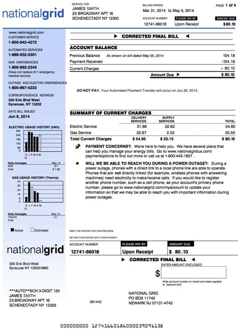 understanding  national grid bill   york state invoice