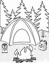 Camping sketch template