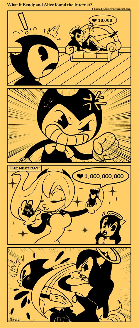 What If Bendy And Alice Found The Internet 4 Koma By Xzeit