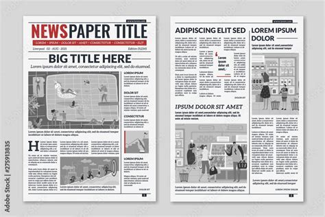 newspaper layout news column articles newsprint magazine design