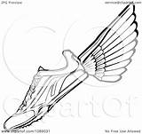 Track Shoe Winged Clipart Illustration Vector Chromaco Royalty Coloring Clip Pages Wings 2021 Template sketch template