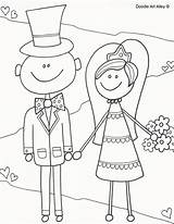 Coloring Wedding Pages Kids Alley Doodle sketch template