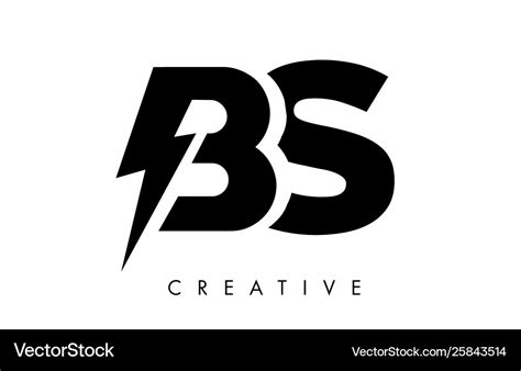 bs letter logo design  lighting thunder bolt vector image