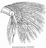 Indian Headdress Native Coloring sketch template