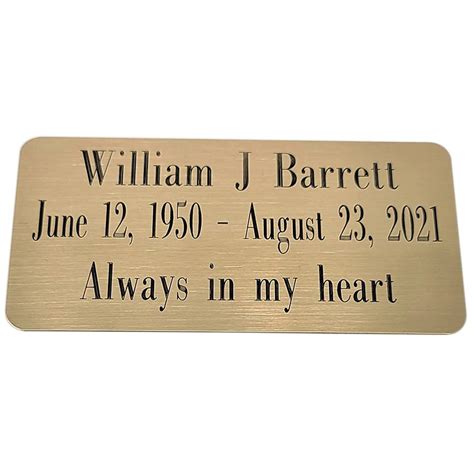 engraved brass  plate