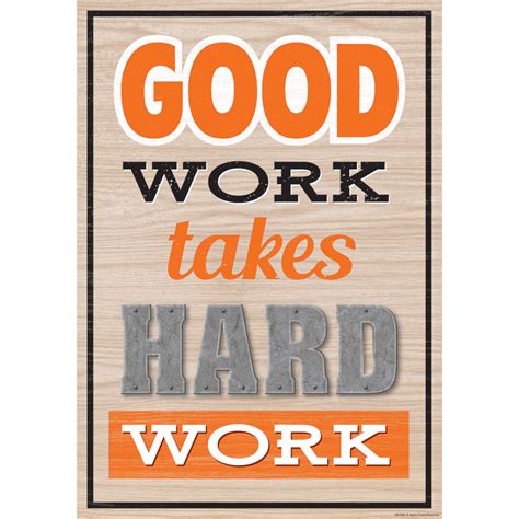 Good Work Takes Hard Work Positive Poster Tcr7435 Teacher Created