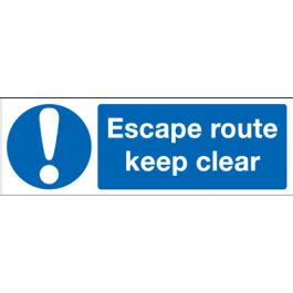 escape route  clear symbol signs