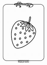 Strawberry Fruits Coloring Pages Toddlers Colouring Printable Shapes Easy Cute Simple Drawing Worksheets Kids Kindergarten Fruit Print 3d Getdrawings sketch template