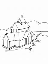 Norway Coloring Pages Flag Getcolorings Stave Church sketch template