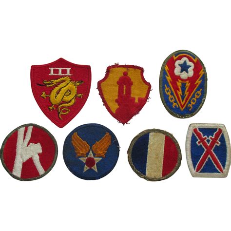 world war  army patches
