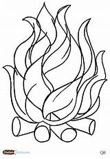 Fogueira Junina Colouring Bonfire Bord sketch template