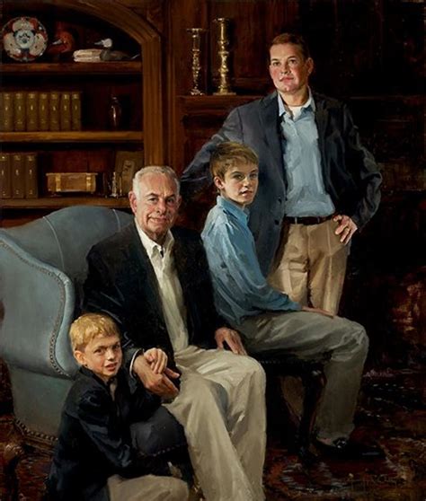 Three Generations Portrait For A Library