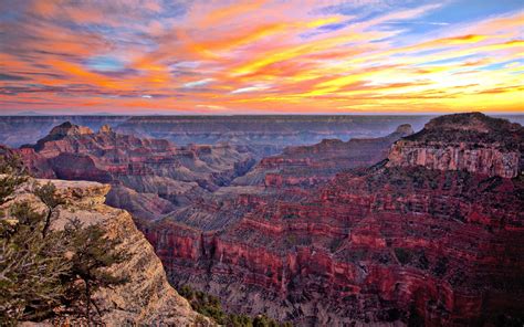 grand canyon national park arizona usa red clouds sunset landscape wallpaperscom