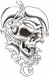 Skull Jester Tattoo Skulls Drawings Designs Clown Evil Tattoos Deviantart Drawing Sketches Flash Stencil 2009 Boog Chicano Pencil Stencils Awesome sketch template