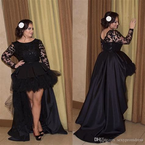 african black high low prom dresses 2017 plus size lace