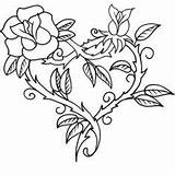 Thorn Coloring Pages Rose Thorns Heart Roses Printable Getcolorings Cache Choose Board Drawings sketch template