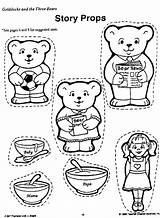 Bears Goldilocks Three Coloring Puppets Story Pages Printables Clipart Printable Print Worksheets Little Preschool Color Bear Activities Search Oro Ricitos sketch template