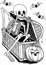 Halloween Squelette Imprimer Adultos Coloriages Coffre Difficiles Malbuch Erwachsene Adulti Popsugar Teenagers Drôle Caché Greatestcoloringbook Justcolor sketch template