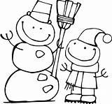 Coloring Winter Snowman Pages Cute Snowmen Printable Print Color Two Nieve Kids sketch template