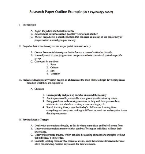 research paper outline assignment