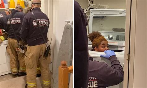 woman gets stuck inside her washing machine during a game of hide and