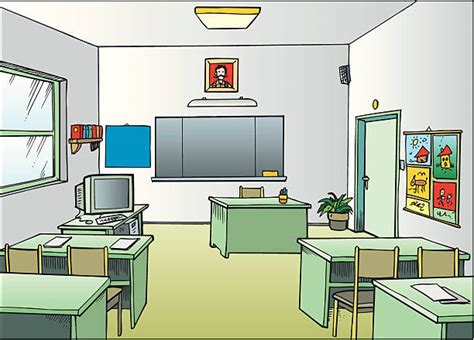 Empty Classroom Clip Art Vector Images And Illustrations Istock