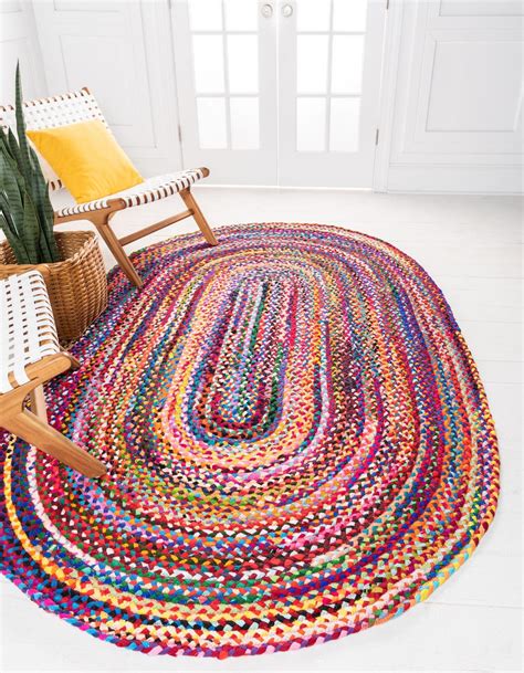 multicolor    hand braided oval rug rugscom