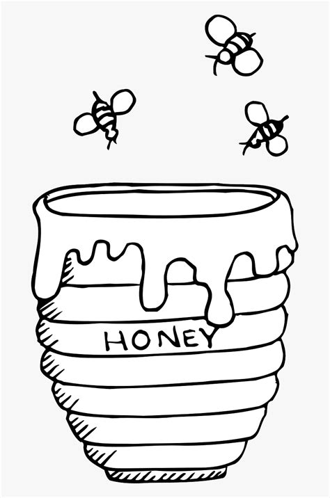 honey container bees honey pot coloring page  transparent