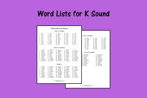 word lists   sounds speech therapy ideas