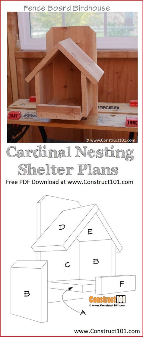 cardinal nesting shelter bird house plans   construct bird houses ideas diy