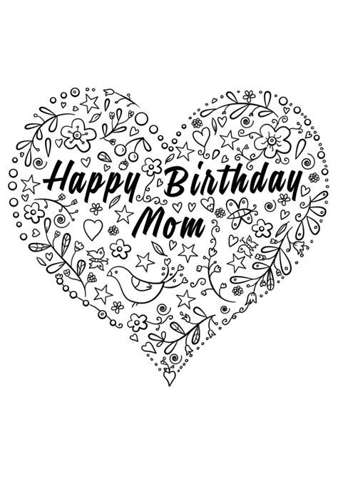happy birthday mom coloring pages activity shelter