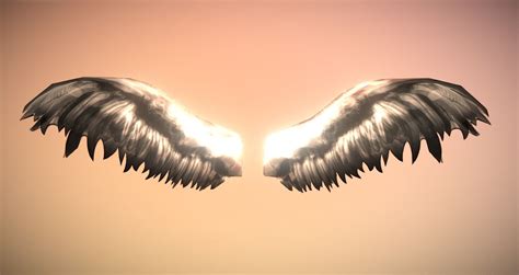 3d asset ultra low poly animated angel wings cgtrader