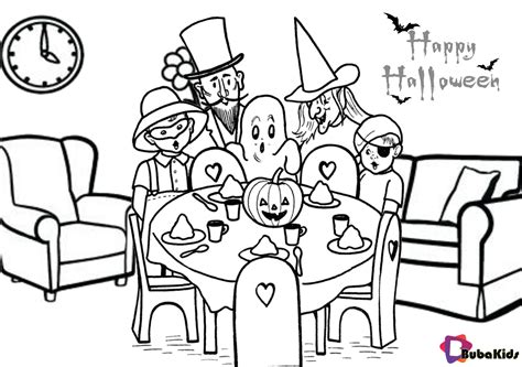 halloween party  printable coloring pages halloween party