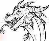 Dragon Drawing Drawings Draw Easy Head Step Cool Sketch Realistic Dragoart Japanese sketch template