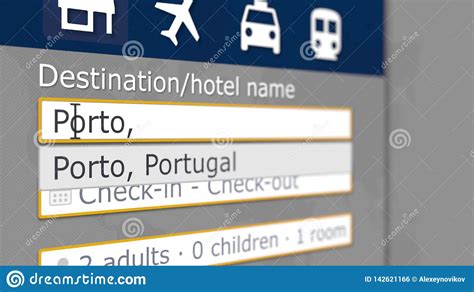 hotel search  porto   booking site travel  portugal conceptual  rendering