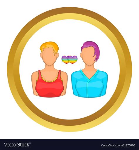 Two Girls Lesbians Icon Royalty Free Vector Image