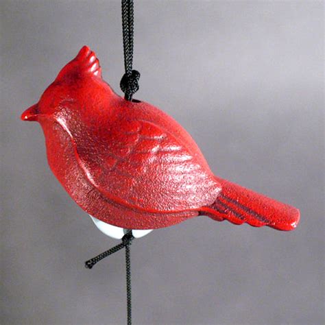 vintage japanese red cardinal bird bellwindchime