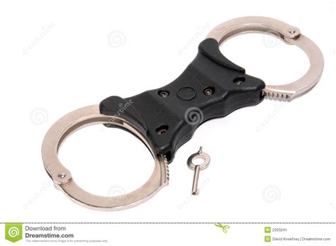 police modern style handcuffs stock image image 2303241