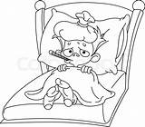 Sick Clip Clipart Bed Vector Kid Child Outlined Lying Coloring Cartoon Drawing Children Person Illustration Stock Shutterstock Search Illustrations Sketch sketch template