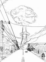 Drawing Bomb Explosion Atomic Nuclear Sketch Paintingvalley sketch template